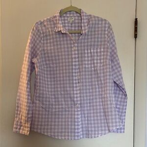 J. Crew Lavender Gingham Button-Down Shirt
